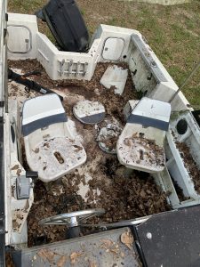 Debris in boat