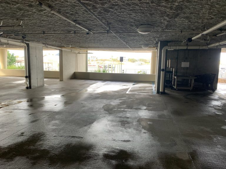 Cleaning a parking garage in Orange Beach