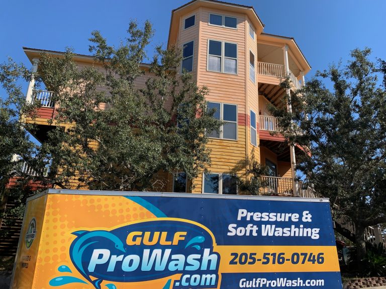 Pressure Washing a beach house