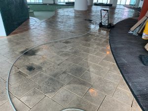 Pressure Washing pool pavers in Orange Beach