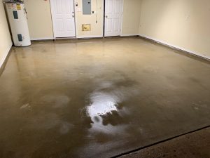 Pressure washing a garage