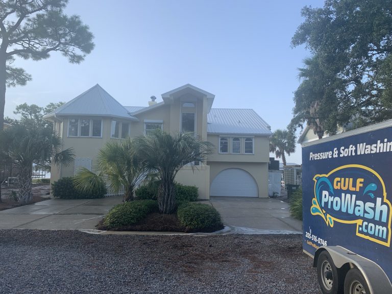 Pressure Washing a house in Orange Beach