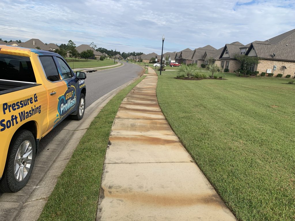 Dirty sidewalk in Gulf Shores