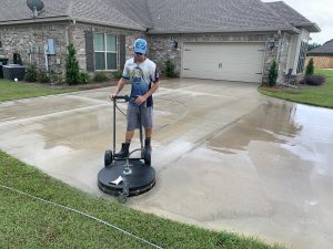 Pressure washing a driveway in Fairhope